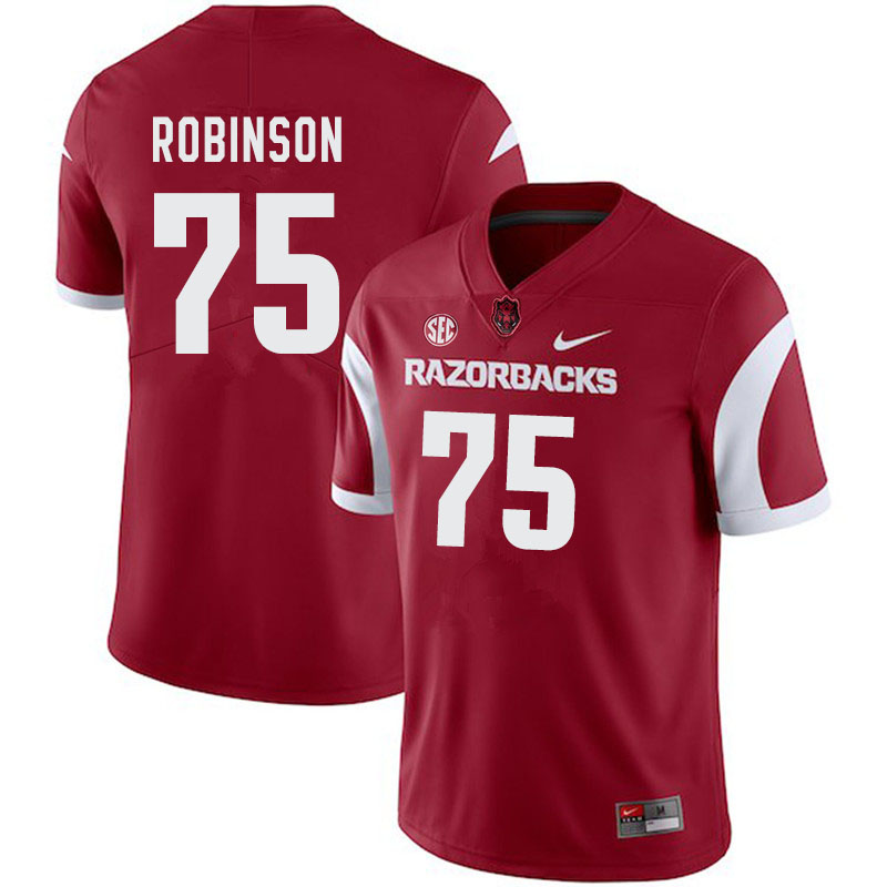 Men #75 Silas Robinson Arkansas Razorbacks College Football Jerseys-Cardinal